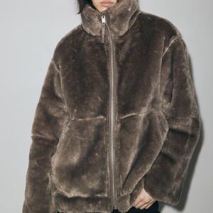 H&M Oversize Jacket in Dark Beige - size M - NWT